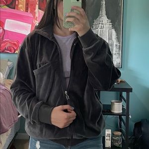 Oversized gray zip up jacket